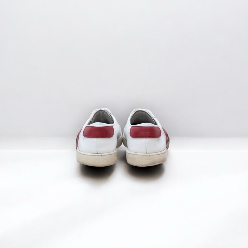 AUTHENTIC PRADA AVENUE SNEAKERS SHOES WHITE + RED SIZE US 7; EU‎ 40 - Picture 6 of 10